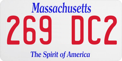 MA license plate 269DC2