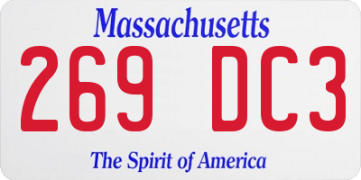 MA license plate 269DC3