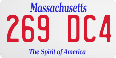 MA license plate 269DC4