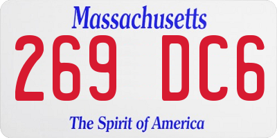 MA license plate 269DC6