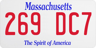 MA license plate 269DC7