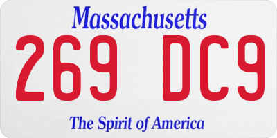 MA license plate 269DC9