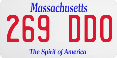 MA license plate 269DD0