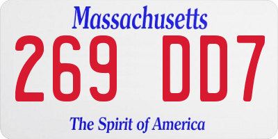 MA license plate 269DD7