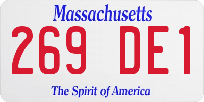 MA license plate 269DE1