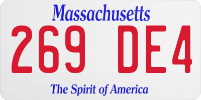 MA license plate 269DE4