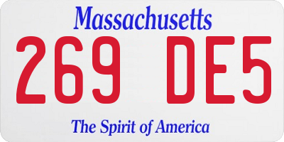 MA license plate 269DE5