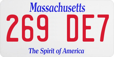 MA license plate 269DE7