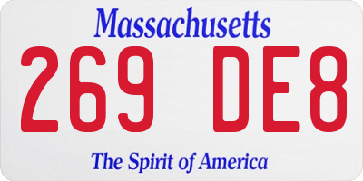 MA license plate 269DE8