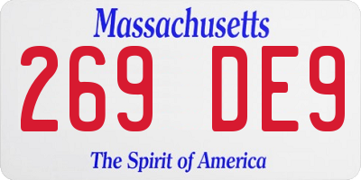 MA license plate 269DE9