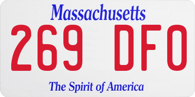 MA license plate 269DF0