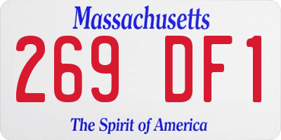 MA license plate 269DF1