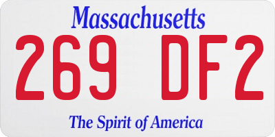 MA license plate 269DF2