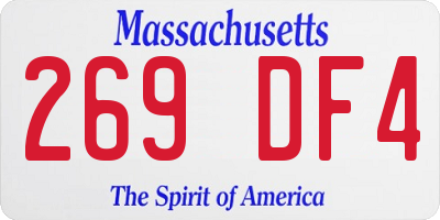 MA license plate 269DF4