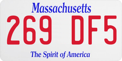 MA license plate 269DF5