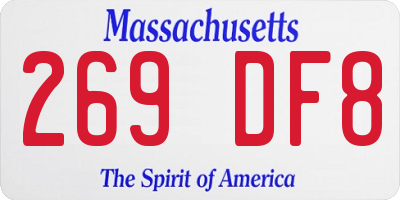 MA license plate 269DF8