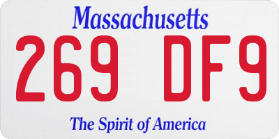 MA license plate 269DF9