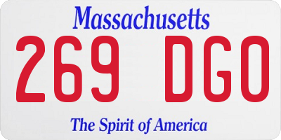 MA license plate 269DG0