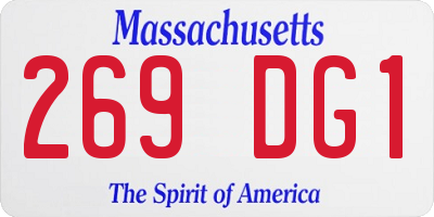 MA license plate 269DG1