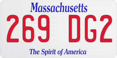 MA license plate 269DG2