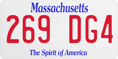 MA license plate 269DG4