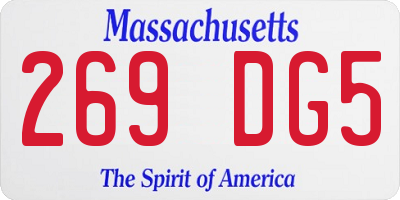 MA license plate 269DG5