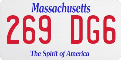 MA license plate 269DG6