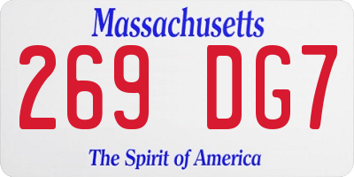MA license plate 269DG7