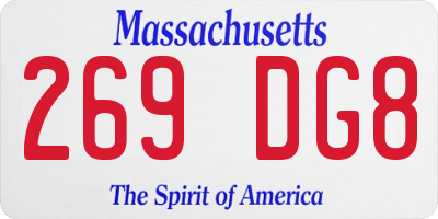 MA license plate 269DG8