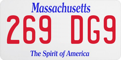 MA license plate 269DG9