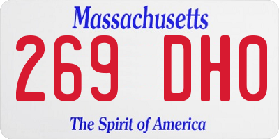 MA license plate 269DH0