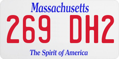 MA license plate 269DH2