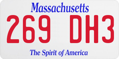 MA license plate 269DH3