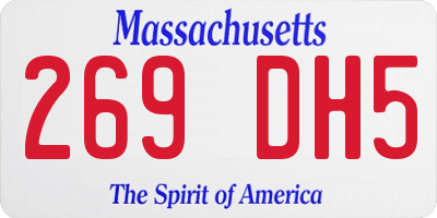 MA license plate 269DH5