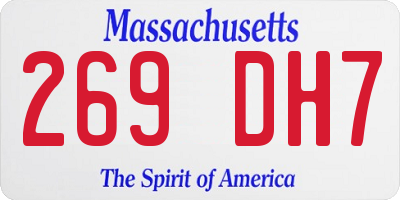 MA license plate 269DH7