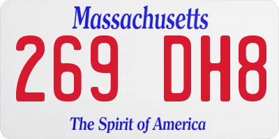 MA license plate 269DH8