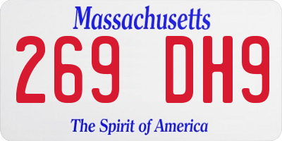 MA license plate 269DH9