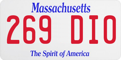 MA license plate 269DI0