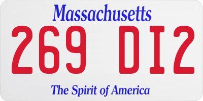 MA license plate 269DI2