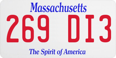 MA license plate 269DI3