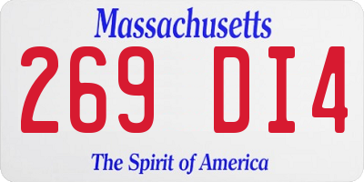 MA license plate 269DI4