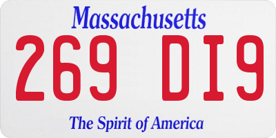 MA license plate 269DI9