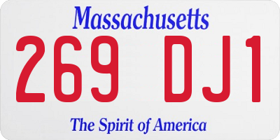 MA license plate 269DJ1
