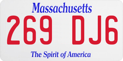 MA license plate 269DJ6