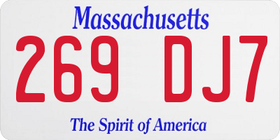 MA license plate 269DJ7