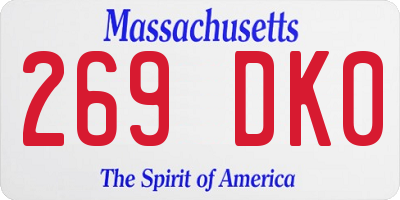 MA license plate 269DK0