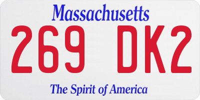 MA license plate 269DK2