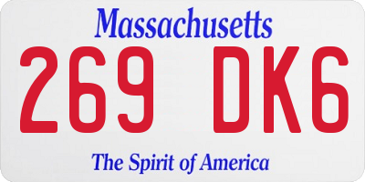MA license plate 269DK6