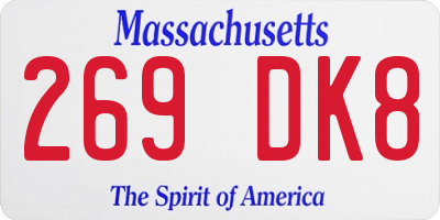 MA license plate 269DK8