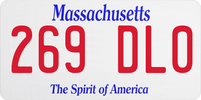 MA license plate 269DL0